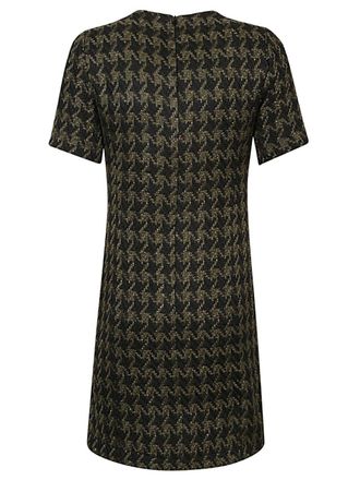 5 Progress Houndstooth Wool Blend Dress - Black