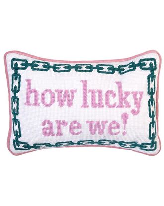 Two's Company How Lucky Are We 8X12 Needlepoint Pillow