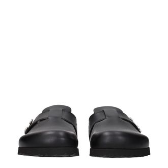 Palm Angels Logo-Embellished Leather Slipper - Black