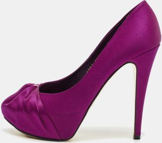 Gina Purple Satin Clair Hoodie Platform Pumps