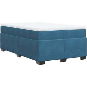 vidaXL Cama Box Spring Con Colch&oacute;n Terciopelo Azul Oscuro 120x190 Cm Vidaxl