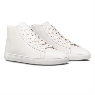 Clae Mens Adults Low Top Trainers in Triple Wht/Lth - White - Size UK 8