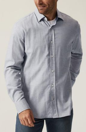 34 Heritage Feather Twill Button-Up Shirt in Grey Melange at Nordstrom, Size Xx-Large