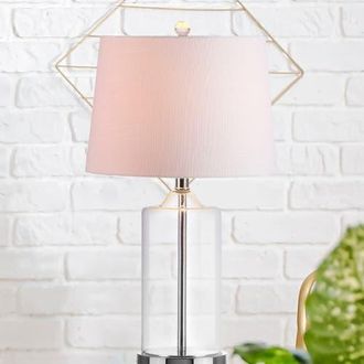 Jonathan Y Designs Walsh Glass LED Table Lamp in Clear/chrome at Nordstrom