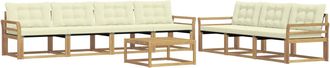 vidaXL Conjunto De Sof&aacute;s De Exterior 8 Uds. Blanco Y Crema Vidaxl