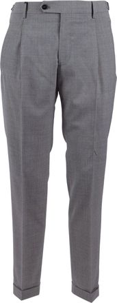 Berwich Tailored Grey Trousers with Cuffed Hem