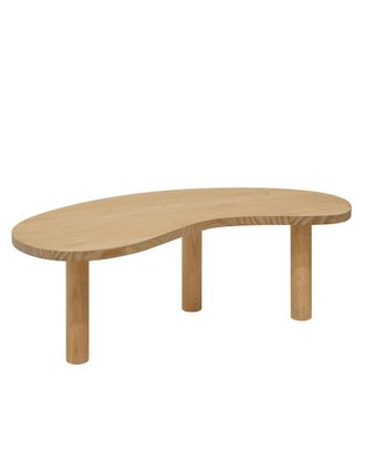 Deco Wood Mesa de centro de madera maciza de tono medio 118,5x40cm