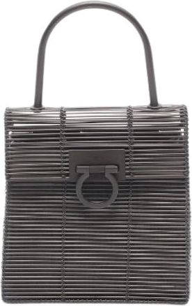 Ferragamo Pre-owned Handbags, female, Black, Size: ONE SIZE Pre-owned Gancini Metal Handbag