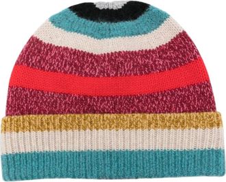 Paul Smith Accessoires, Dames, Veelkleurig, ONE Size, Gestreept mutsje