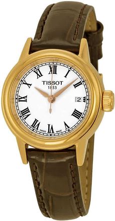 Tissot Carson White Dial Brown Leather Ladies Watch T0852103601300