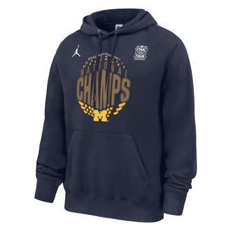 Nike Jordan Mens Michigan (Team) Jordan College Hoodie in Blue | M31233P458FFMI-NVY