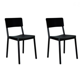 Resol Set 2 Sillas Interior, Exterior Negro Lisboa Resol