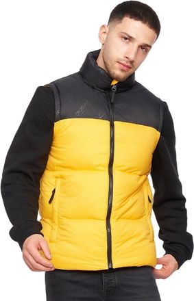 Crosshatch Mens Demerley Contrast Panel Gilet (Yellow/Black) - Size Large