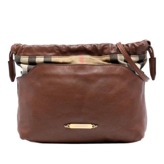 Burberry Pre-owned Burberry House Check Canvas and Calfskin Little Crush Crossbody ITCF&10SCA
