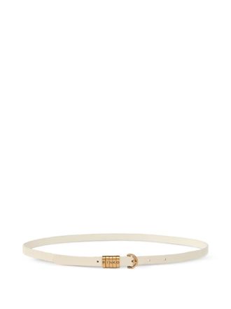 Pinko logo-buckle leather belt - Neutrals