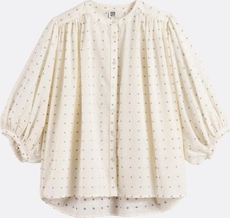 La Redoute Collections Oversized blouse met Maokraag van geborduurd katoen, Signature BERTHE
