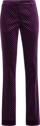 Philipp Plein Straight Broeken - Dames - Straight fit broeken - Paars - M - Katoen - Broeken