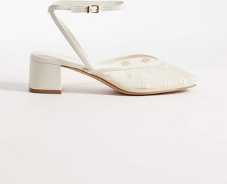 Aldo Aldo - Eliaa - Scarpe con tacco largo e cinturino alla caviglia in pizzo bianco