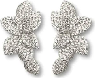 Theia Womens Floral Statement Earring In White