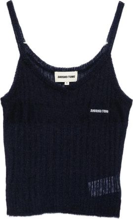 Shushu/Tong Ribbed Logo-embroidered Top