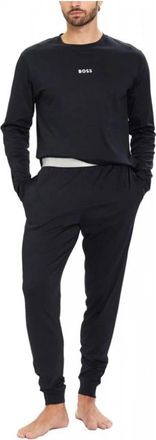 HUGO BOSS Xmas Long Set - Heren - Pyjama - Blauw - M - Katoen - Nachtkleding