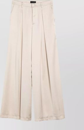 Andamane front pleats wide leg trousers