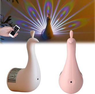 OEM L&aacute;mpara De Proyecci&oacute;n Con Forma De Pavo Real - L&aacute;mpara De Noche Decorativa - Iluminaci&oacute;n Ambiental - 7 Opciones De Color - 15 X 17 X 14 Cm