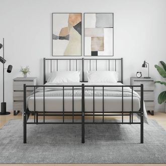 vidaXL Mesita De Noche 2 Uds Madera Ingenier&iacute;a Gris Sonoma 40x35x69 Cm Vidaxl