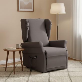 Dmora Sill&oacute;n Treia, Fundas Desmontables, Reclinable Made In Italy, Brazos, 75x84x107h Cm Negro Antracita