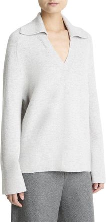 Vince Oversized Wool & Cashmere-Blend Polo Sweater