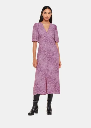 Whistles Diagonal Snake Midi Dress in Pink/multi at Nordstrom, Size 12
