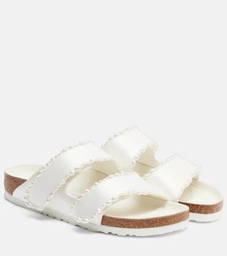 Birkenstock Arizona embellished satin sandals
