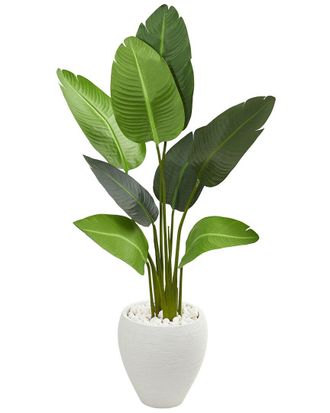 Nearly Natural 4Ft Travelers Artificial Palm Tree In Oval Planter