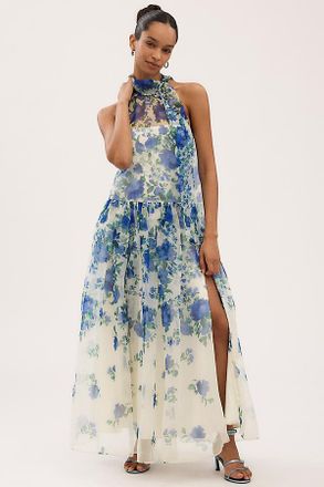 パーティードレス BHLDN Callie Sleeveless Ruched Printed Charmeuse Midi Dress BHLDN Callie Sleeveless Ruched Printed Charmeuse Midi Dress