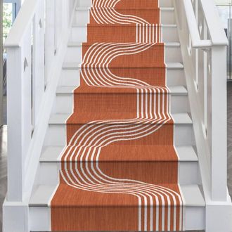 Runrug Stair Runner Carpet - Reversible & Durable, 2mm - Tequila Sunrise in Terracotta | Size: 70 cm x 660 cm