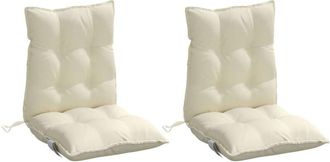 vidaXL Cojines Para Silla Con Respaldo Bajo 2 Uds Tela Oxford Crema Vidaxl
