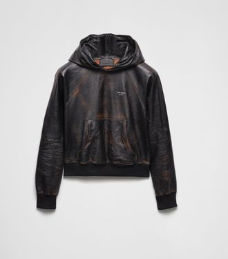 Prada Nappa leather hoodie