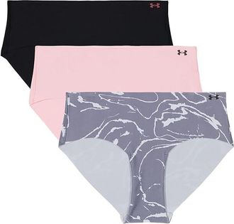 Under Armour Seamless Hipster - 3-Pack Printed Womens Underwear Pink Elixir : XS, Elastane/Polyamide