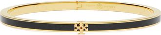 Tory Burch Thin Icon Enamel Bracelet in Tory Gold /Black at Nordstrom, Size Medium