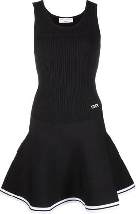Sonia Rykiel Casual Zwarte Midi Jurk - Dames - Korte kleedjes - Zwart - XL - Polyester - Kleedjes