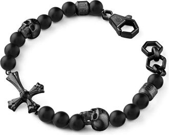 Philipp Plein Bracciale con perline - Nero