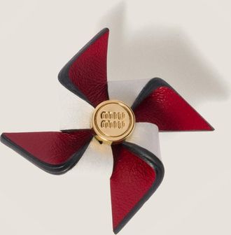 Miu Miu Leather pinwheel brooch