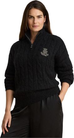 Ralph Lauren Trui met Halve Rits - Dames - Coltruien - Zwart - M - Truien & Vesten