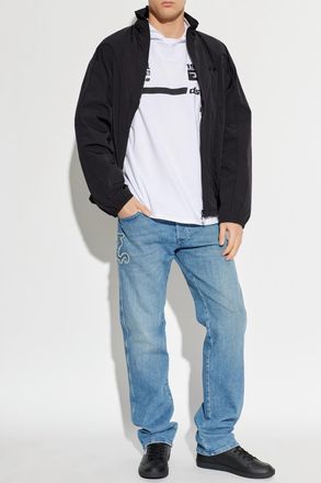 Diesel T-shirt With Hood T-BOXT-LS-HOOD-RIB, Mens, White