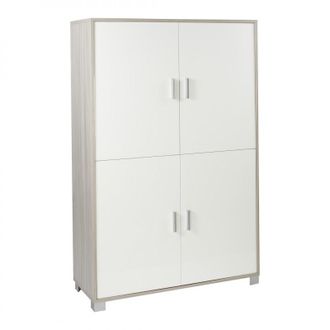OEM Mueble 4 Puertas 108l X 41p X H161 - Acabado Roble Claro Y Blanco Brillante - Sarmog