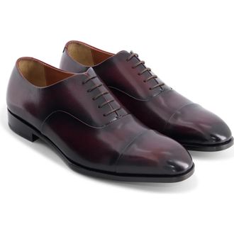 Anthony Veer Genoa Cap-toe Oxford in Chestnut Depth Brown Leather at Nordstrom, Size 10.5