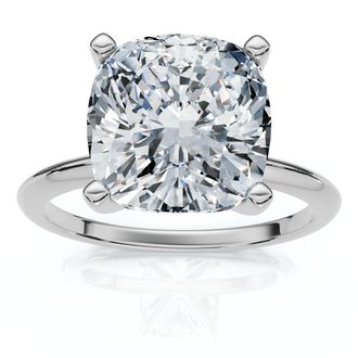 Pompeii3 Certified 3Ct Cushion Diamond Solitaire Engagement Ring 14k Gold or Pt Lab Grown Size: 7