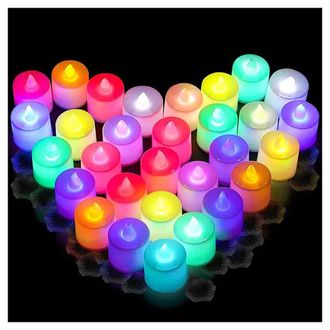 Trade Shop Trade Shop - 12pz Candela Led Candele Rgb Lampada Cambia Multicolore Bater&iacute;a Incluida