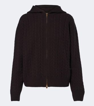 Agnona Cable-knit cashmere zip-up hoodie