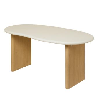 Wabi Home Mesa de comedor de microcemento y madera maciza 185cm